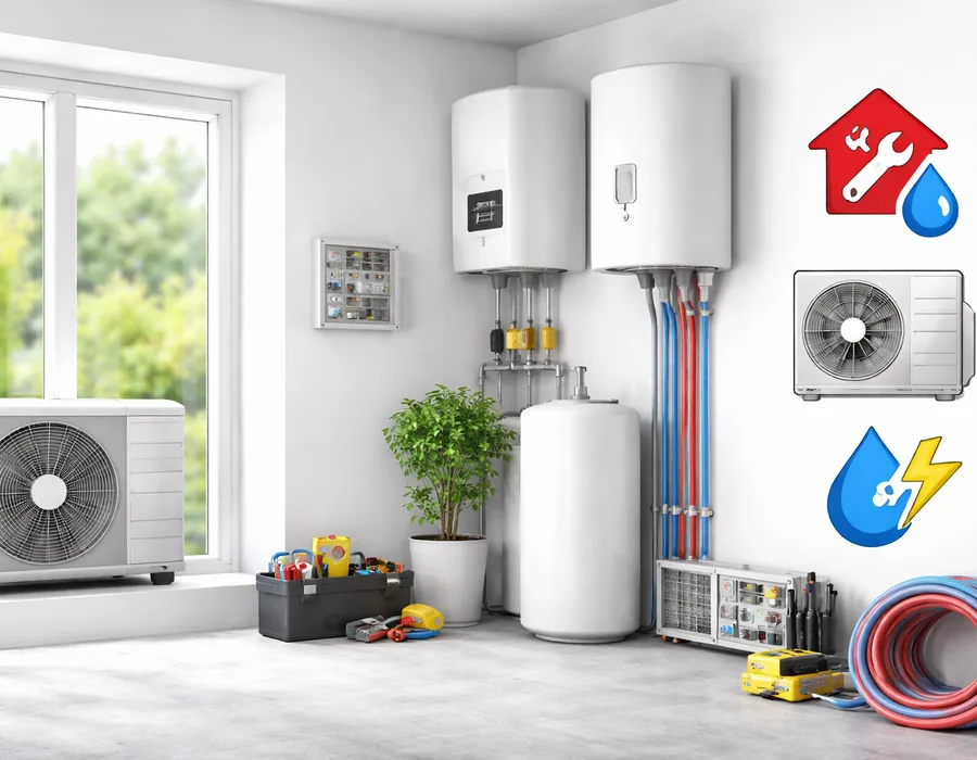 Matériel de chauffage, climatisation, plomberie et électricité pour préparer un devis
