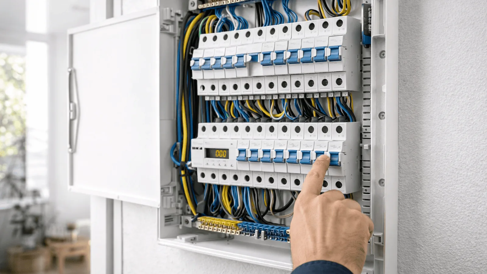 Tableau électrique avec protections et circuits identifiés